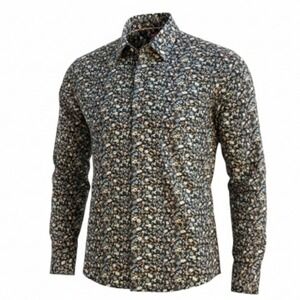 SOUL OF LONDON Boho Chic Floral Print Retro Vintage Sharp Modern Fit Shirt 16